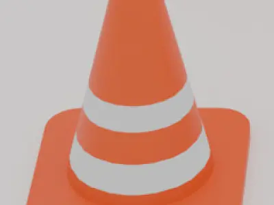 Construction work cones Free low-poly 3D model