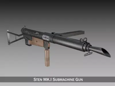 Sten MK I Submachine Gun 3D model