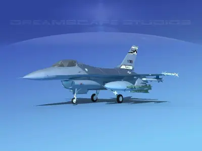 Gen Dyn F-16A Falcon V08 USAF 3D model