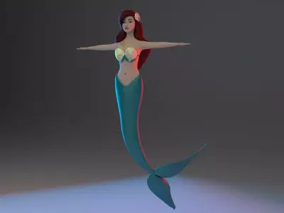 Mermaid 3d model little 3D model