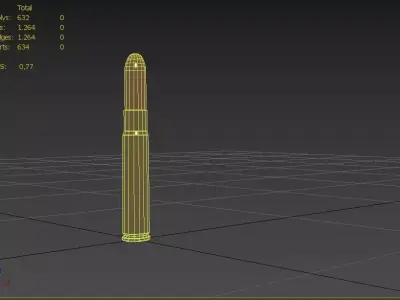 93x57mm Mauser Ammo Low-poly 3D model