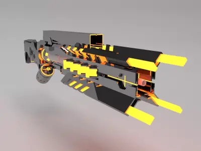 3D Future gun sci-fi weapon 3D model