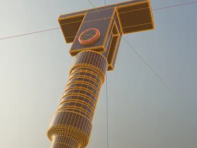 E-Scooter Stand with Procedural PBR Material Setup 3D model