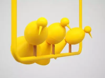 Alouette Ceiling 3 Birds 3D model