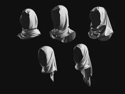 Basemesh Arab Medieval Headwear Collection 3D model