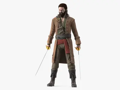 Rogue Pirate Man with Sabers 3D model