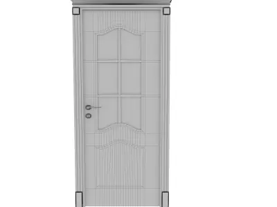 Door with glass Low-poly 3D model purchase