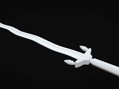 Byzantine Battle Sword Low-poly 3D model