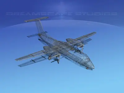 Dehaviland DHC-8 100 Air Utah 3D model