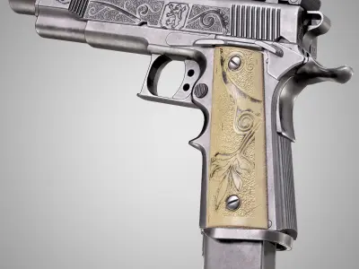 Safari Arms Matchmaster Custom 1911 Pistol AAA PBR Game Ready Low-poly 3D model