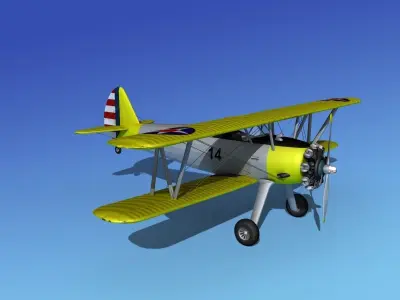 Stearman PT-17 Kaydet V07 3D model