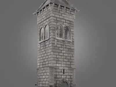 Medieval tower game ready Low-poly 3D model