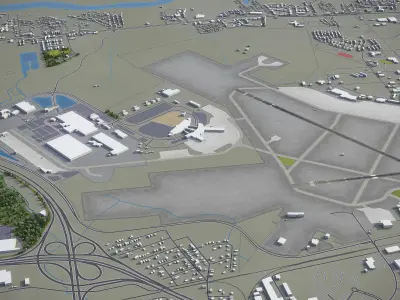 Charleston Airport Low-poly 3D model