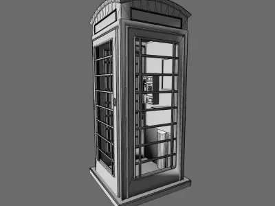 Uk British Classic Telephone box Low-poly 3D model