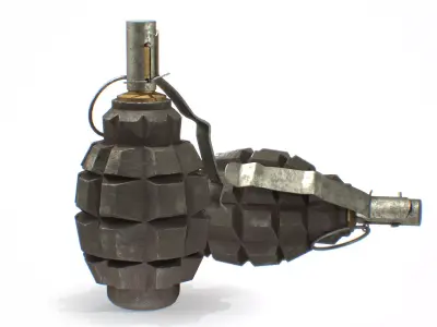 F-1 WW2 Grenade worn Low-poly 3D model