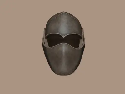 Leather Scales Medieval Helmet - Character Design Low-poly 3D model