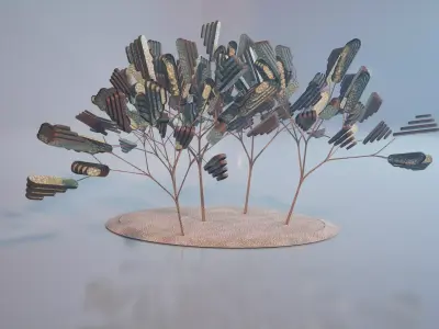 Conceptual shrub S1Av3 Free low-poly 3D model