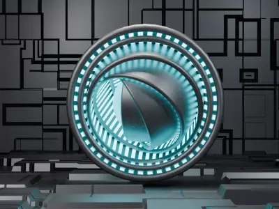 Sci-Fi Cinematic Core - Futuristic Rotating Sphere Engine 3D model