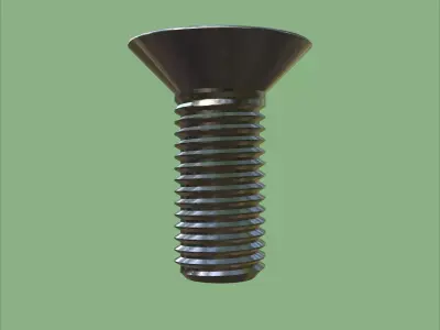 Steel Stained M10 Bolt Allen Counter Sink PBR 4K 3D model