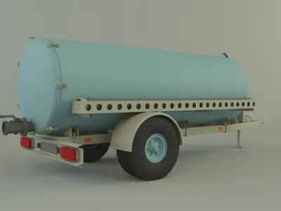 water transport trailer 3D model