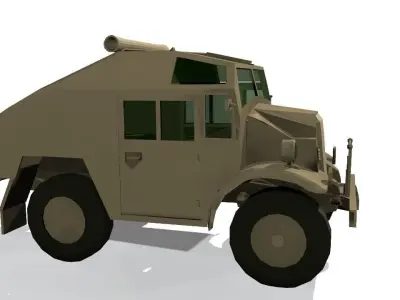 Quad Gun Tractor Low-poly 3D model