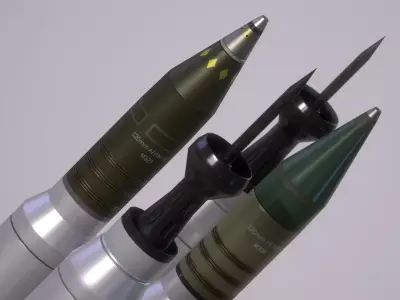 Israel 120MM Shell Series M329 M339 M322 M338 Low-poly 3D model