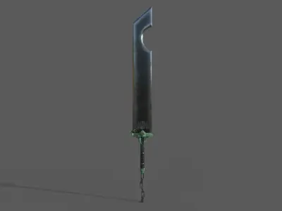 Underwater dungeon sword Low-poly 3D model