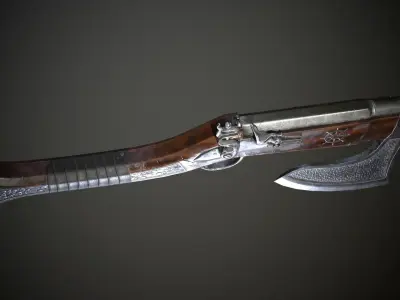 Collection of classic guns Low-poly 3D model