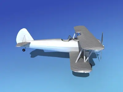Stearman PT-17 Kaydet Unpainted 3D model