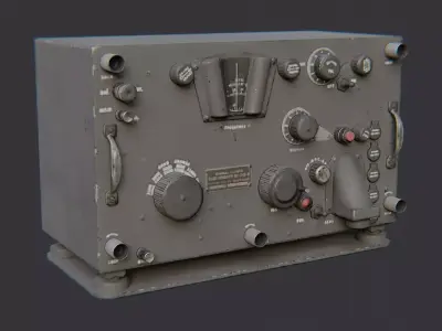 Bc342 WWII Military Radio Receiver Low-poly 3D model