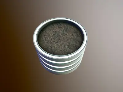 Futuristic Plant Pot Low-poly 3D model