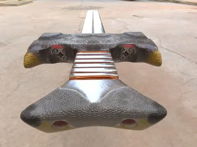 Cow handle sword By PBR Texture 4k Png 3D model