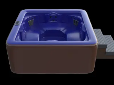 Simple Hot Tub Set Low-poly 3D model