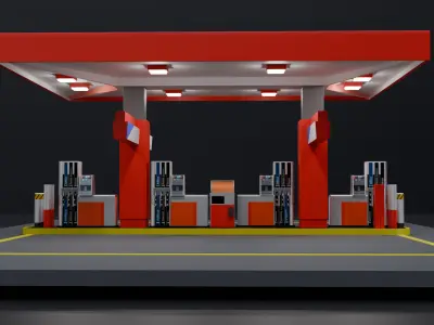 Fuel Station Free 3D model