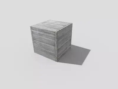 low poly wooden crate Low-poly 3D model 2