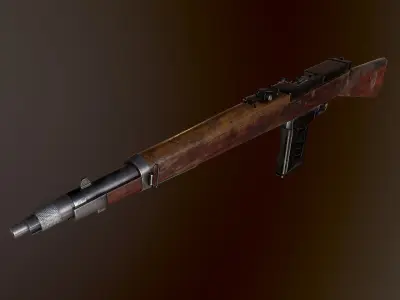 Breda rifle 1935 ww2 PBR Low-poly 3D model