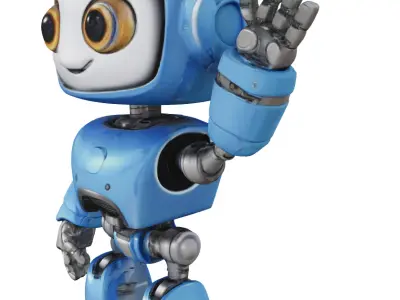 Friendly robot Free low-poly 3D model