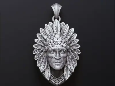 Native Indian Pendant v2 3D print model