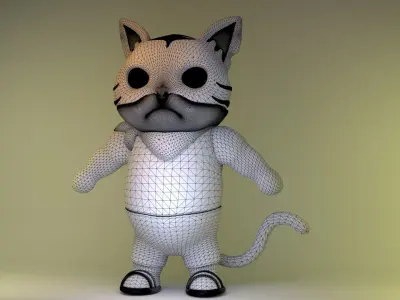 Tiger character Low-poly 3D model