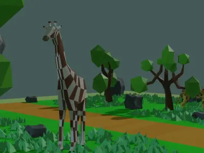 Low poly forest Low-poly 3D model