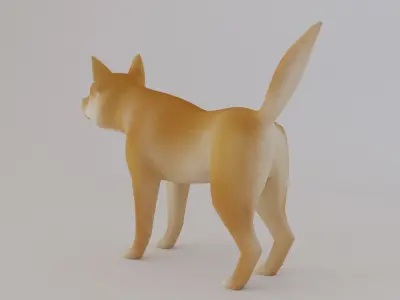 Cartoon Shiba Inu Low-poly 3D model