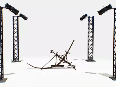 Church of Reconciliation cross Berlin Wall Low-poly 3D model