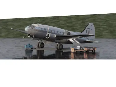 CURTISS C-46 COMMANDO 1960s 3D model