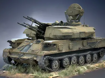 ZSU-23-4 Shilka Game Ready Low-poly 3D model