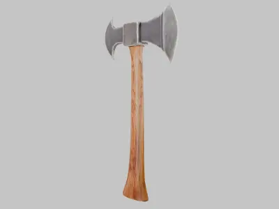 Mystic Arcane Battle Axe Low-poly 3D model