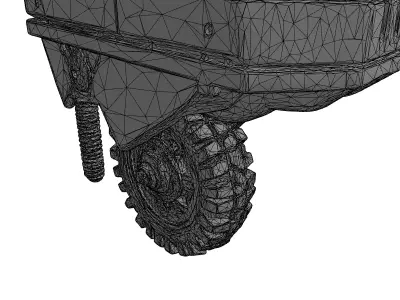SciFi Armored Wheel Module Low-poly 3D model