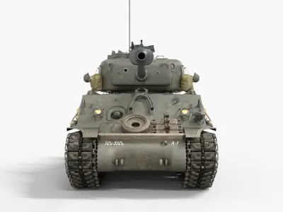  American Tank M4 Sherman Low-poly 3D model