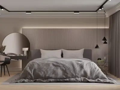 Design Interior Bedroom with cozy vibe Free 3D model