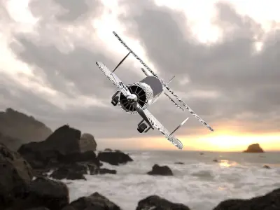 Sports Plane  Number 2 Low-poly 3D model