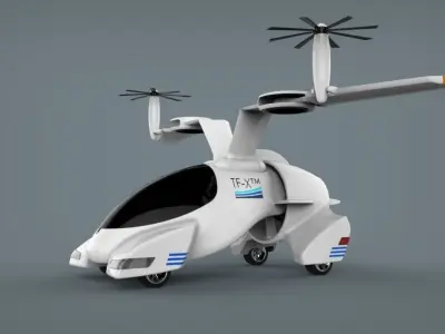 R-TFC 007 Flying Car Free 3D model
